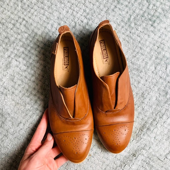 PIKOLINO'S Warm Brown Soft Leather Almond Toe Mules 39/8.5 Slip On 39/ - Picture 2 of 9